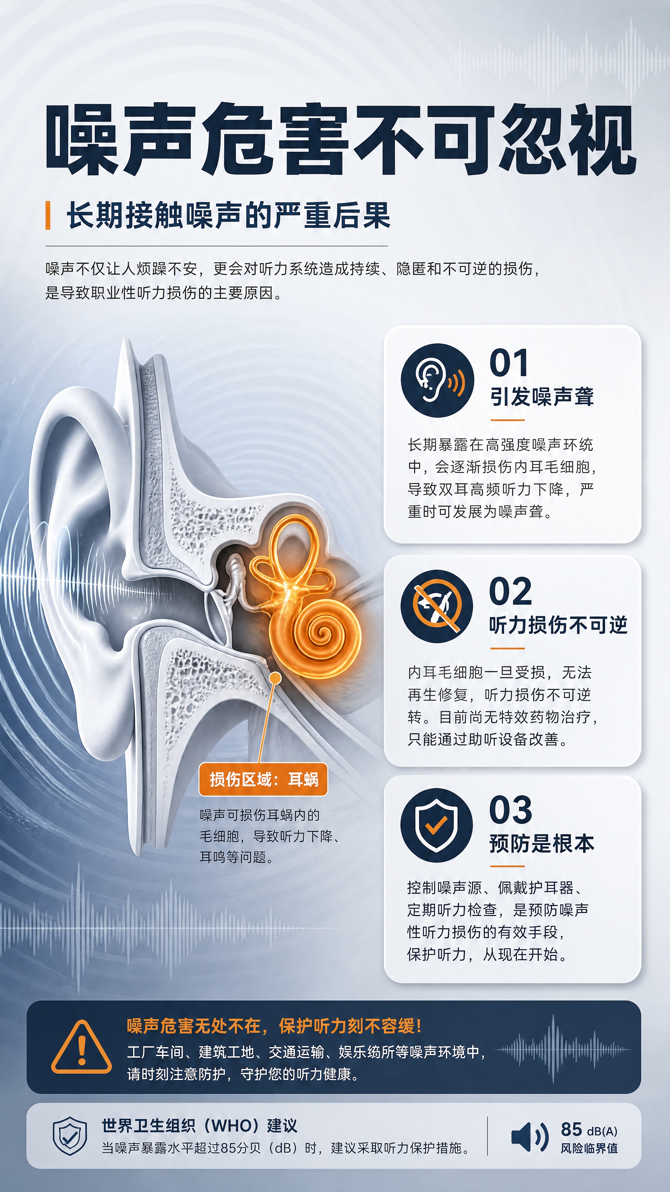 [商品] 无实物商品，为职业健康科普信息图；内容为噪声作业危害… - 图片创意预览