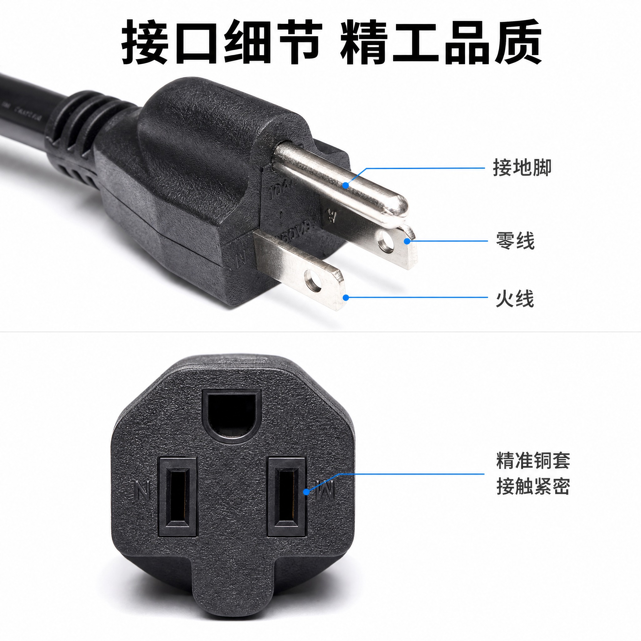 [主图-3] 接口结构细节特写，产品证据展示。 [统一基调]… - 图片创意预览