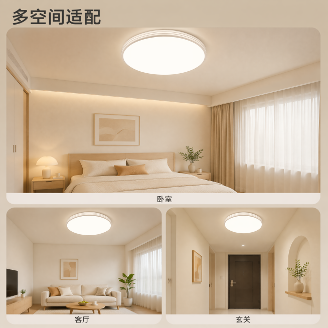 近距离俯拍灯体侧边与地板接缝，手拿 A4 薄纸往灯和平面的地板缝隙反复推送，纸张完全插不进去而褶皱起来，侧边贴合无一丝空隙；镜头怼近边框，灯底部与平面的地板严丝合缝，无黑影、无漏缝，直观展示0 缝隙密预览效果