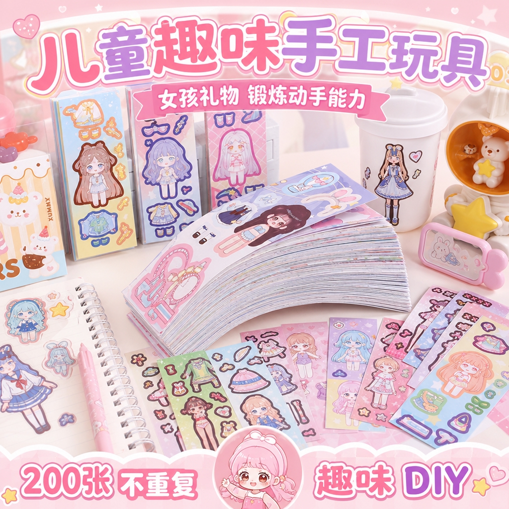 1:1 正方形电商主图，8K 高清电商主图，甜美可爱卡通童趣风… - 图片创意预览