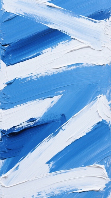 油画风格笔触纹理，以蓝白色为主色调的抽象背景，画面由多种深浅不一的蓝色色块和白色笔触交织而成，笔触厚重且富有肌理感，呈现出自然的流动感和层次感，整体视觉效果简洁而富有艺术张力。预览效果