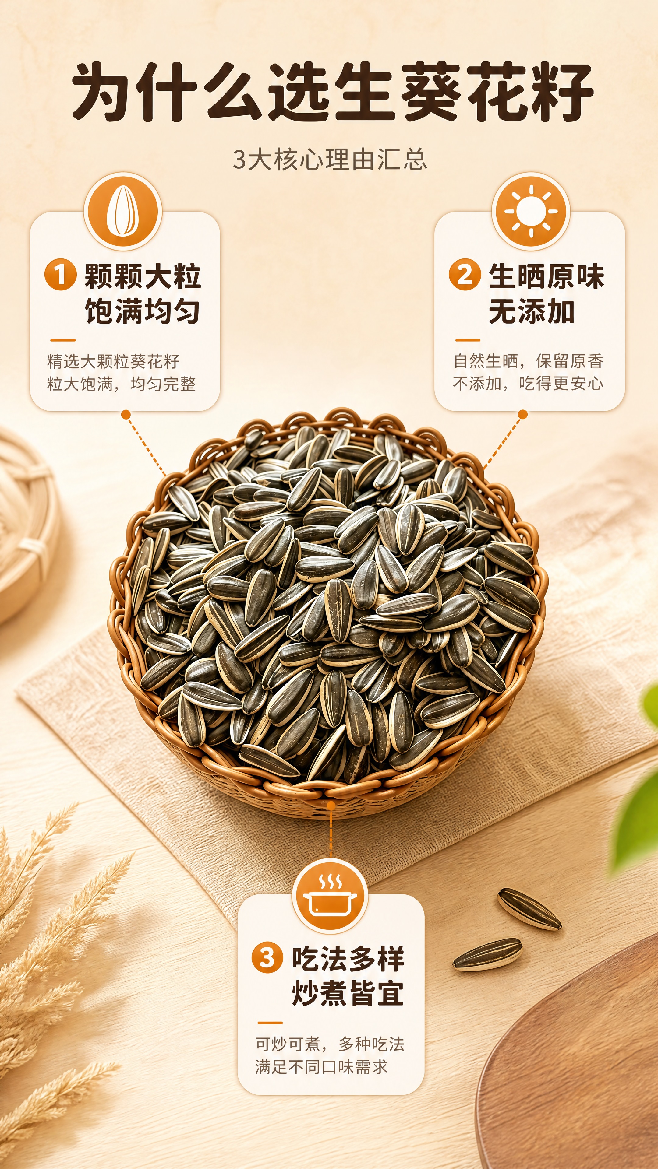 [商品] 使用【图1】生葵花籽（生瓜子）；保留瓜子外壳条纹、形… - 图片创意预览