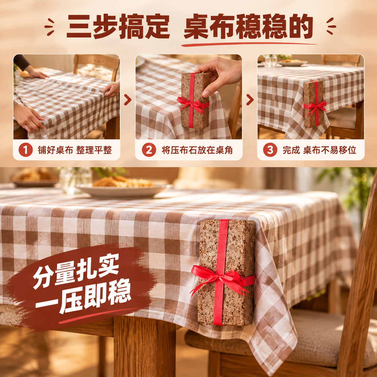 [商品] 使用【图1】红砖捆红绳压布石；保留红砖外形、红绳捆扎… - 图片创意预览