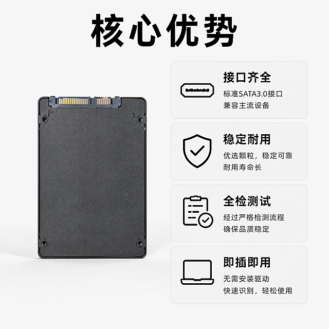 现代感金属风设计，简洁科技感十足，3D立体视觉呈现，突出产品核心优势，配以图标化信息传达，强化专业与未来感。