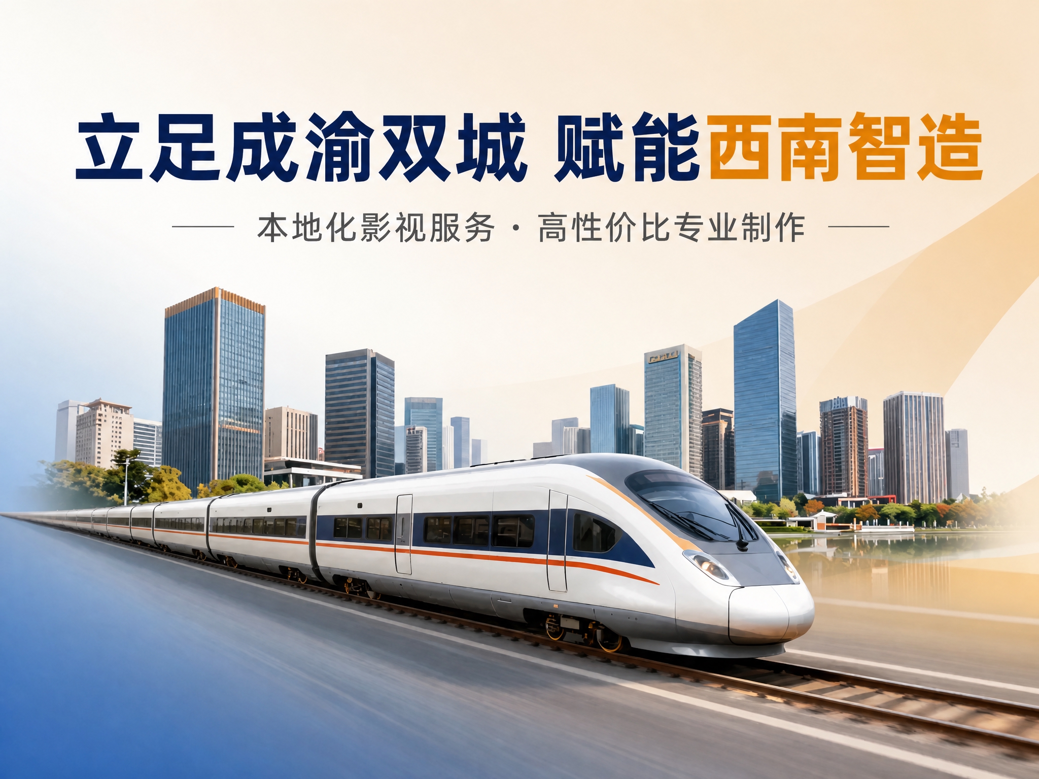 基于原图重新生成，保持高铁和城市背景画面完全不变，只修改文字内… - 图片创意预览