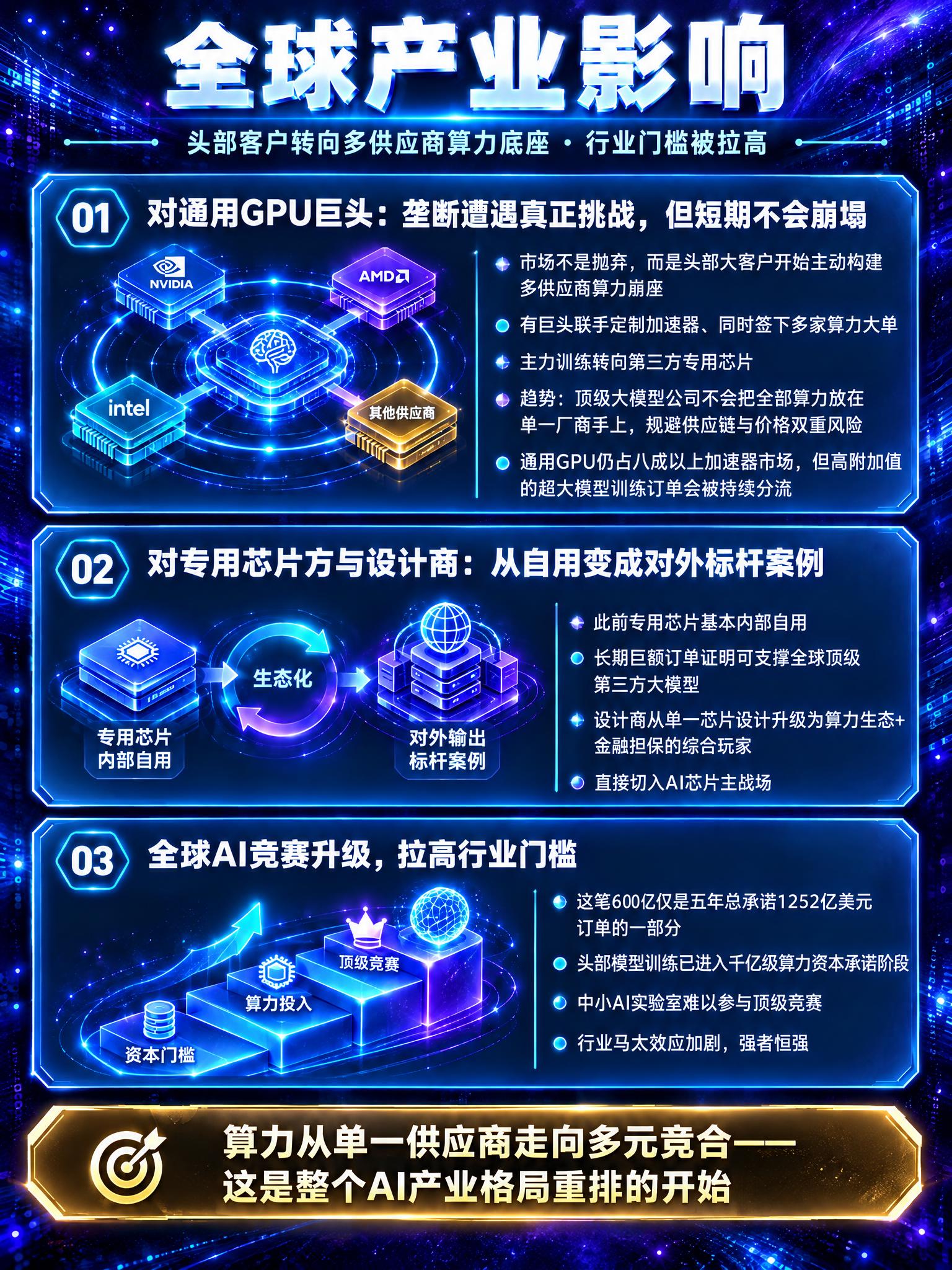 参照这张图的深空黑紫科技质感风格，生成一张新的产业影响分析信息… - 图片创意预览
