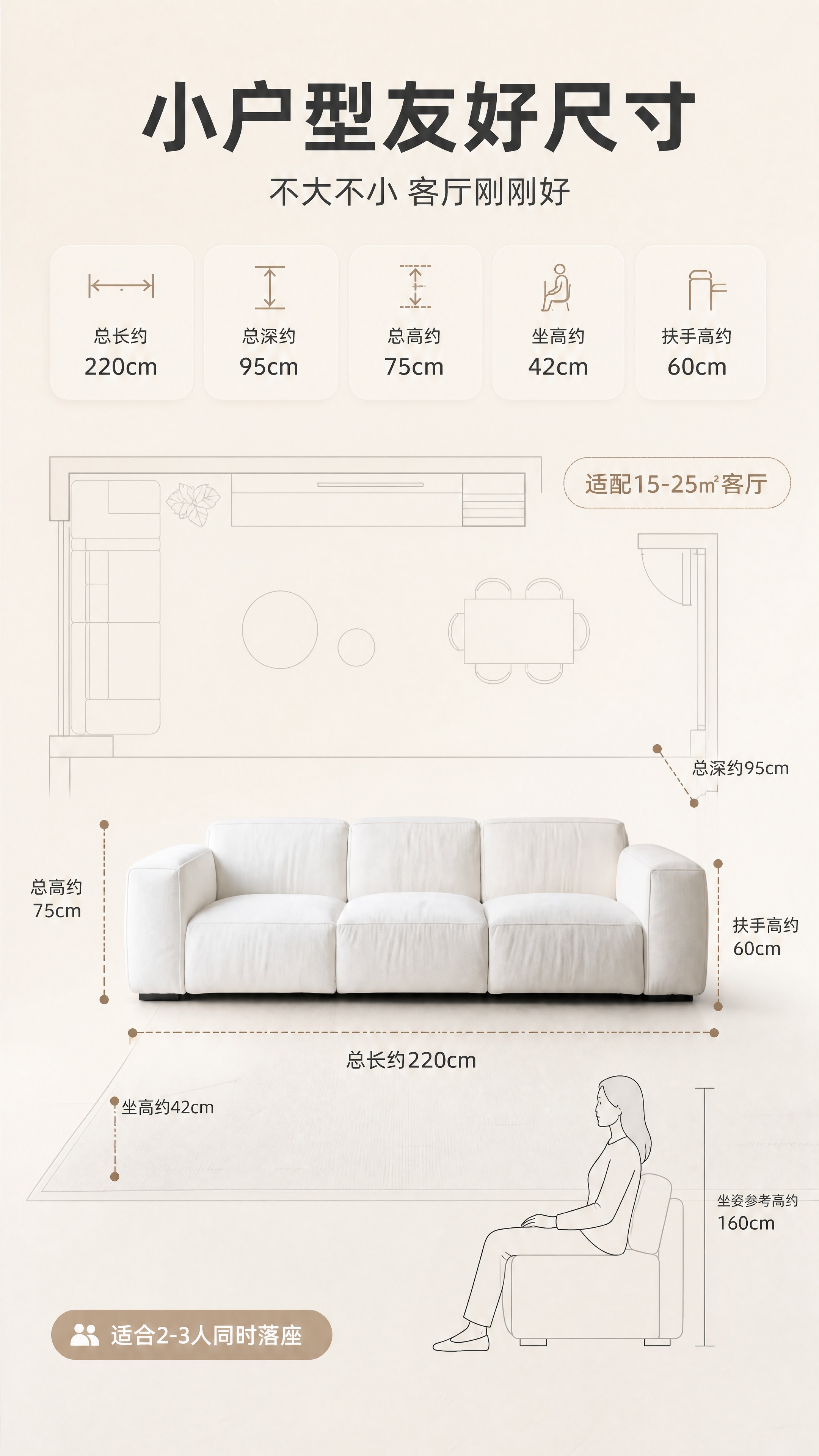 [商品] 使用【图1】奶油白色三人位模块沙发；保留方正模块结构… - 图片创意预览