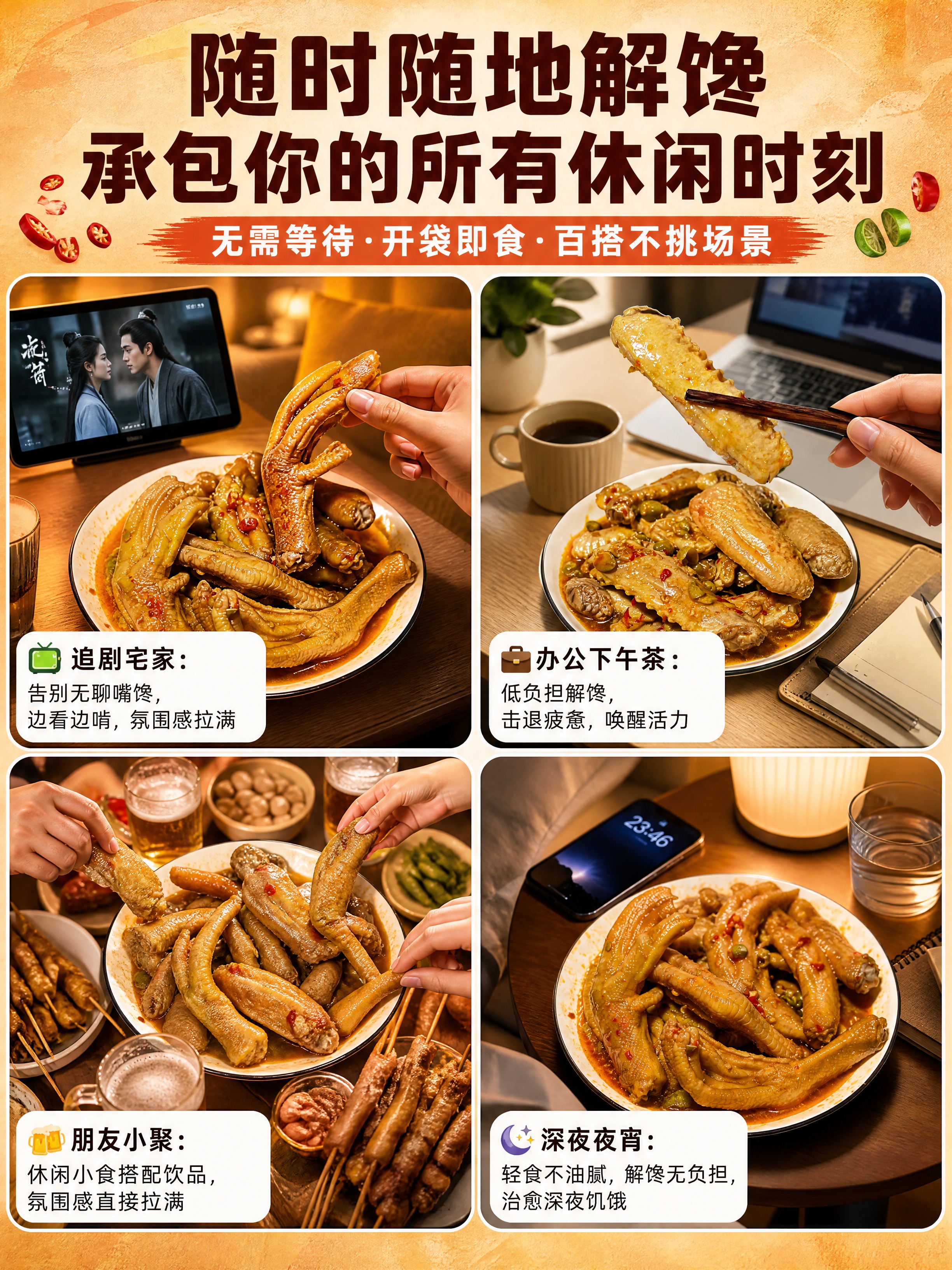 [商品] 使用【图3】酸辣卤鸭掌、【图4】酸辣卤鸭翅、【图5】… - 图片创意预览