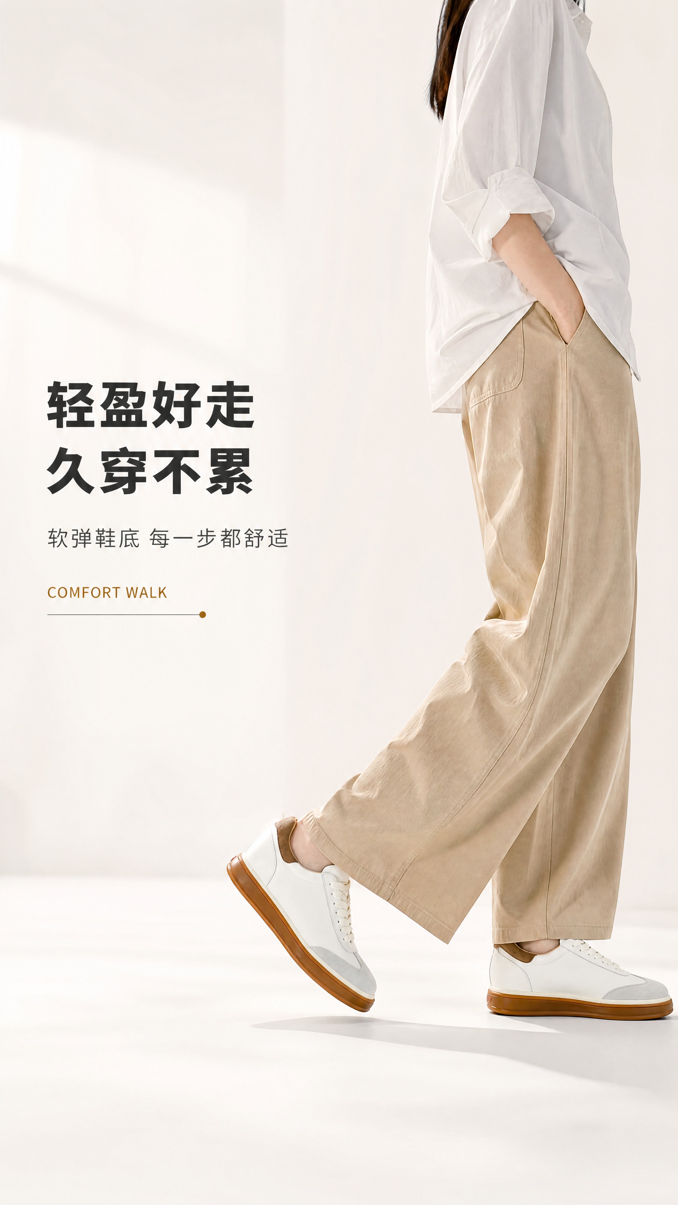 [商品] 使用【图1】白棕拼色德训休闲板鞋；商品处理：保留鞋型… - 图片创意预览
