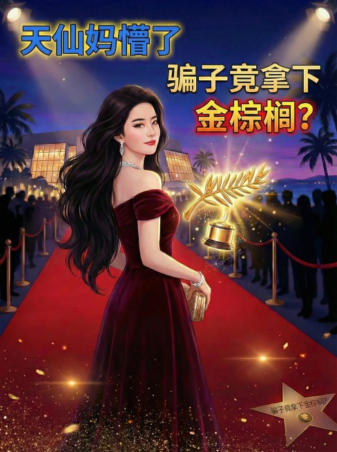 将图片中“天仙妈懵了”的字体颜色更换为蓝色，保留黄色外发光和黑色描边，其他元素不变预览效果