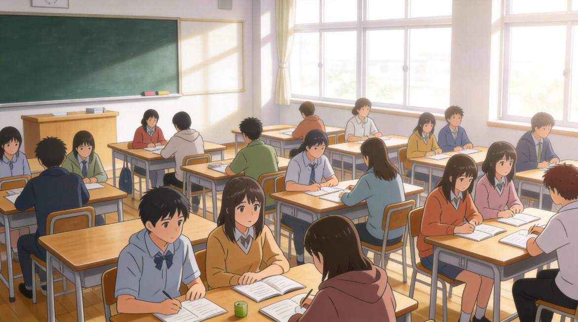 换一个学生在教室上课的场景预览效果