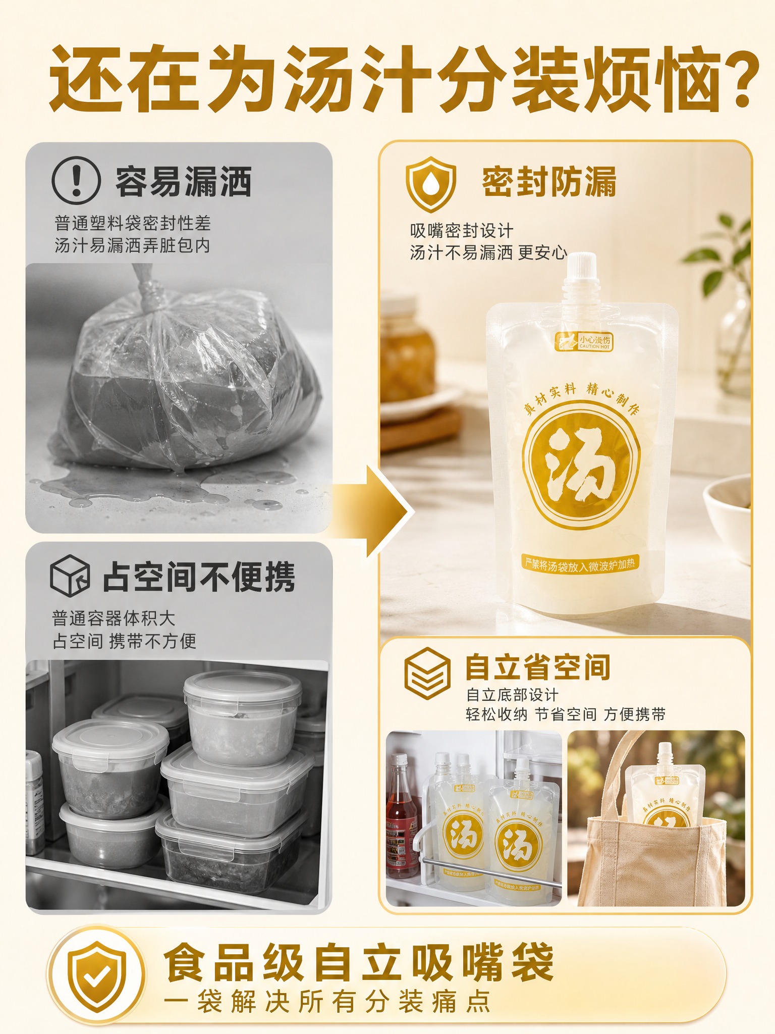 [商品] 使用【图1】食品级透明自立吸嘴袋；保留透明袋身、金色… - 图片创意预览