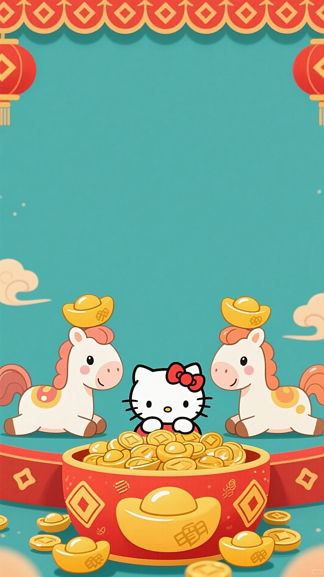 新年壁纸卡通Kitty