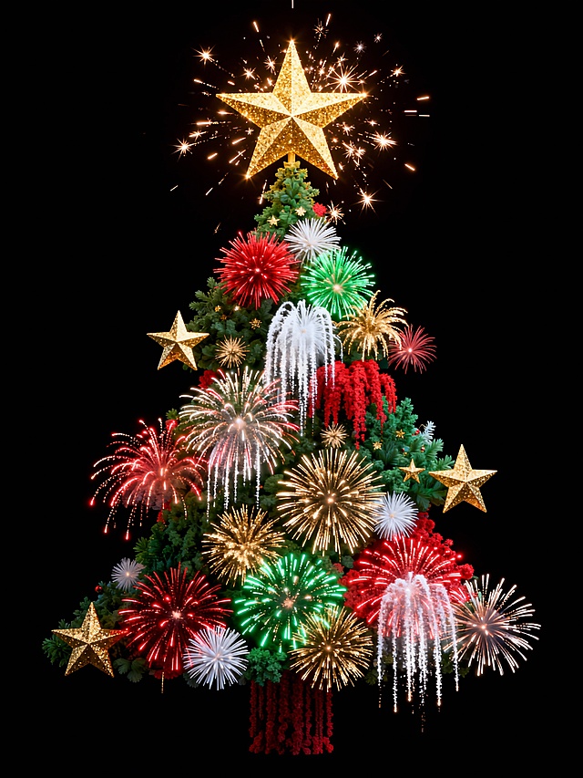 烟花，圣诞树