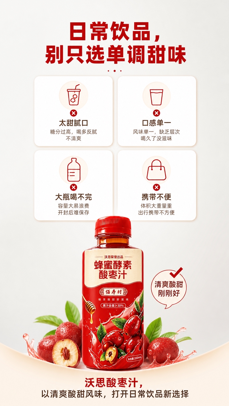 [商品] 使用【图1】沃思佰寿村蜂蜜酵素酸枣汁350ml瓶装；… - 图片创意预览