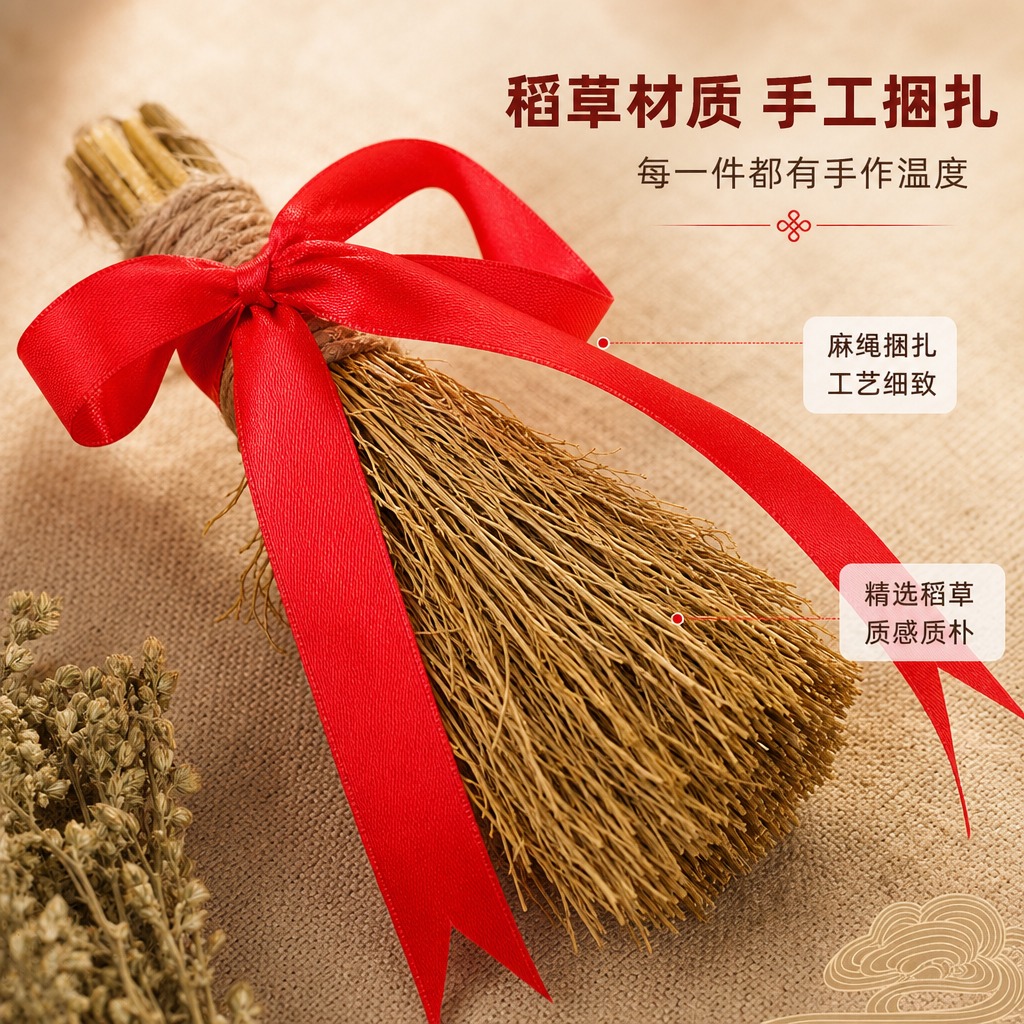 [商品] 使用【图3】稻草小毛刷捆红绳挂饰局部；保留稻草毛束的… - 图片创意预览
