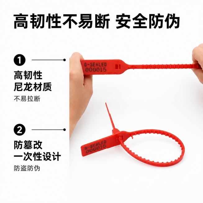「图片1」，生成一套主图（5张），商品名称是一次性塑料封条，卖点是颜色多，韧性好不易断，适配淘宝/天猫平台，主图比例为1:1「图片1」「图片1」「图片1」预览效果