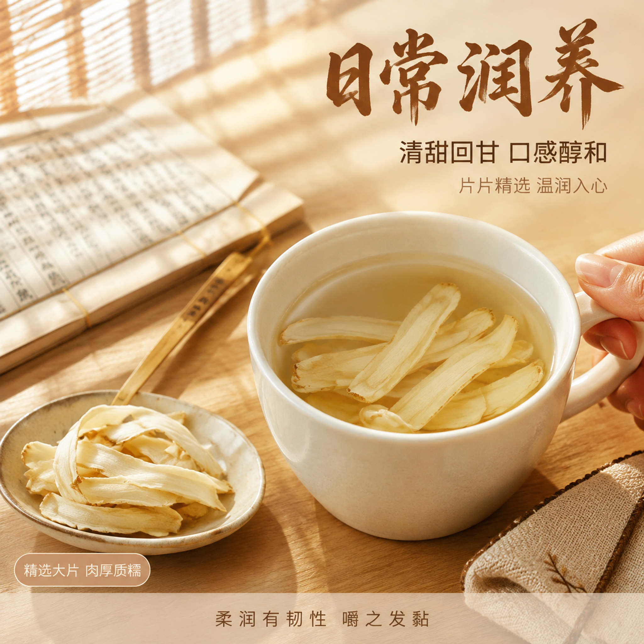 [主图-4] 湘玉竹片生活方式场景 日常享用。 [氛围风格]… - 图片创意预览