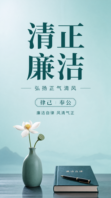 做一幅廉洁内容的海报，要简洁预览效果