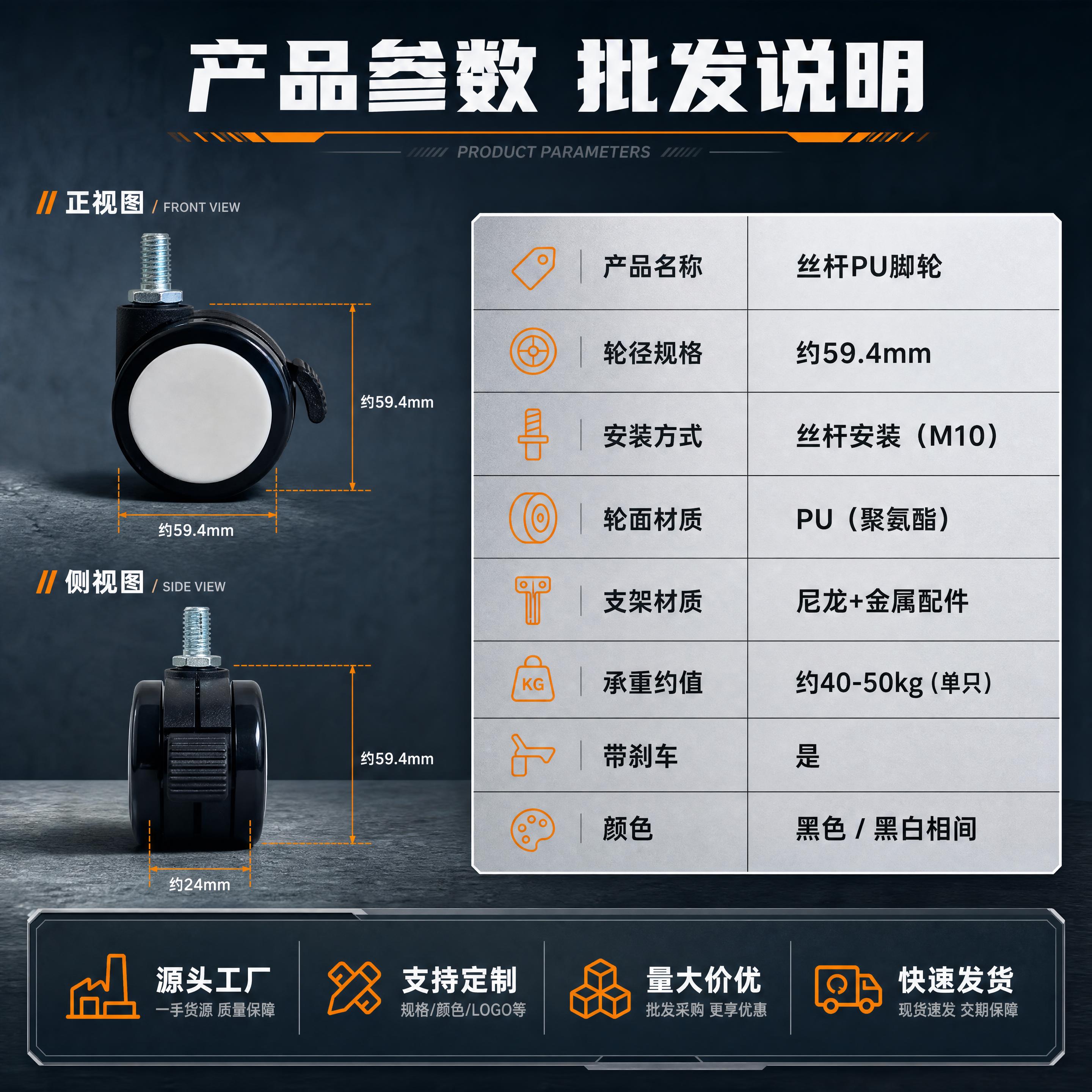 [商品] 使用【图1】【图2】脚轮产品正侧视图；保留产品真实结… - 图片创意预览