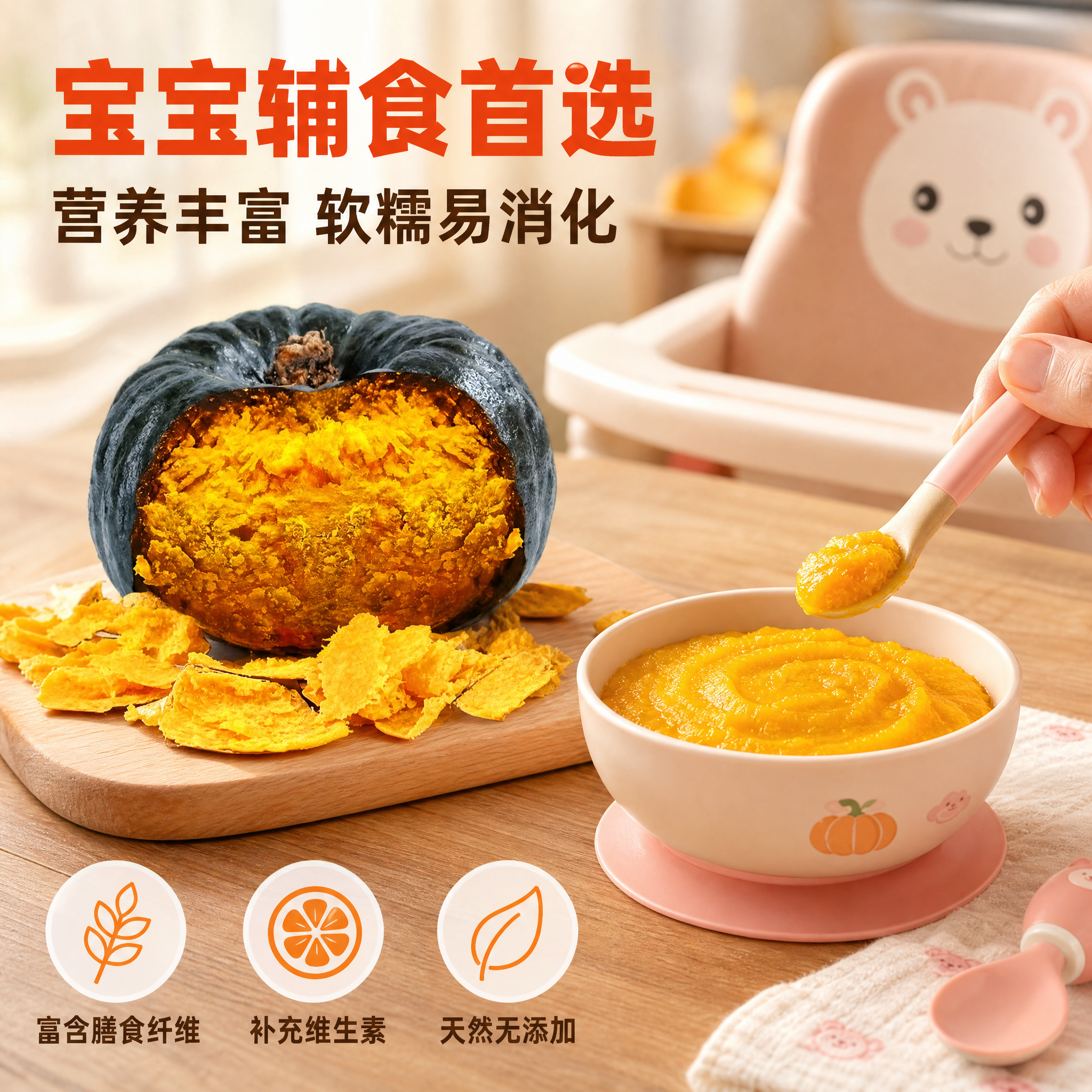 [主图-4] 贝贝南瓜宝宝辅食场景图 生活方式代入。 [氛围风… - 图片创意预览