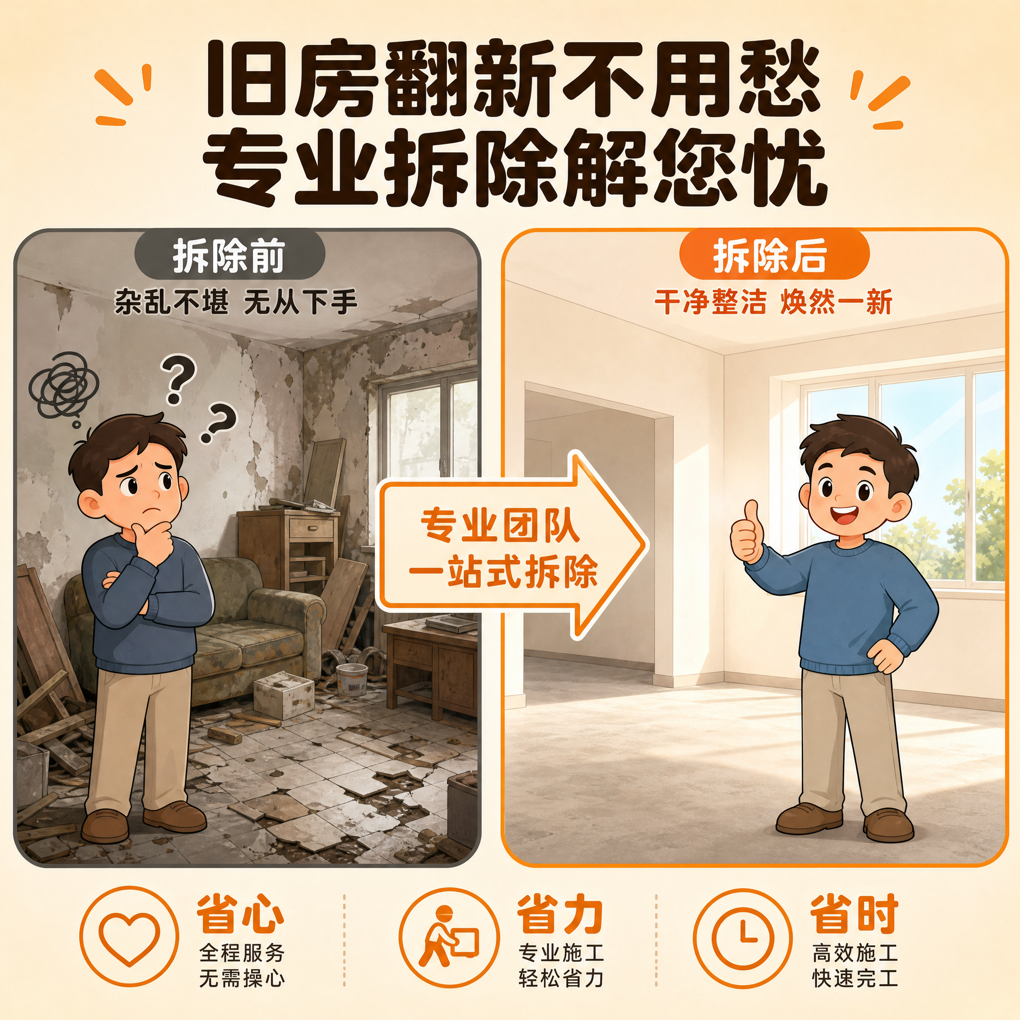 [主图-2] 专业拆除服务 旧房拆改上门施工 痛点与目标场景激… - 图片创意预览