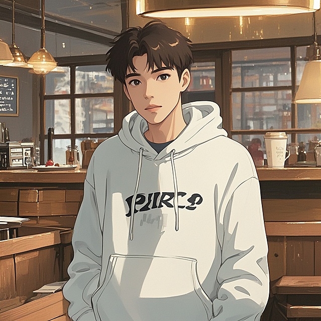 宫崎骏风，背景咖啡店