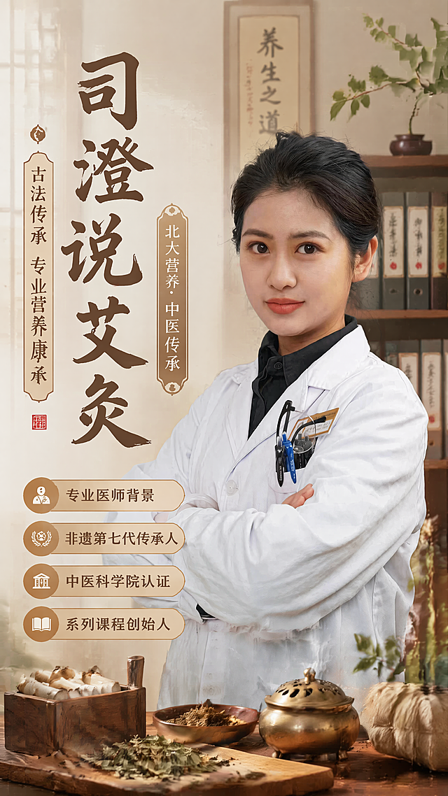 「图片1」司澄老师 
北大营养师
毕业于山东中医药大学
进修于中国中医科学院 
中国中医科学院中医调理师 
司澄说艾灸系列课程创始人 
阴阳平衡灸、艾灸七星阵、深灸五星传承人 
曾住职于北京顶级三甲医院 
曾住泰国皇室亲王健康管理顾问 
中医非物质文化遗产第七代传承人