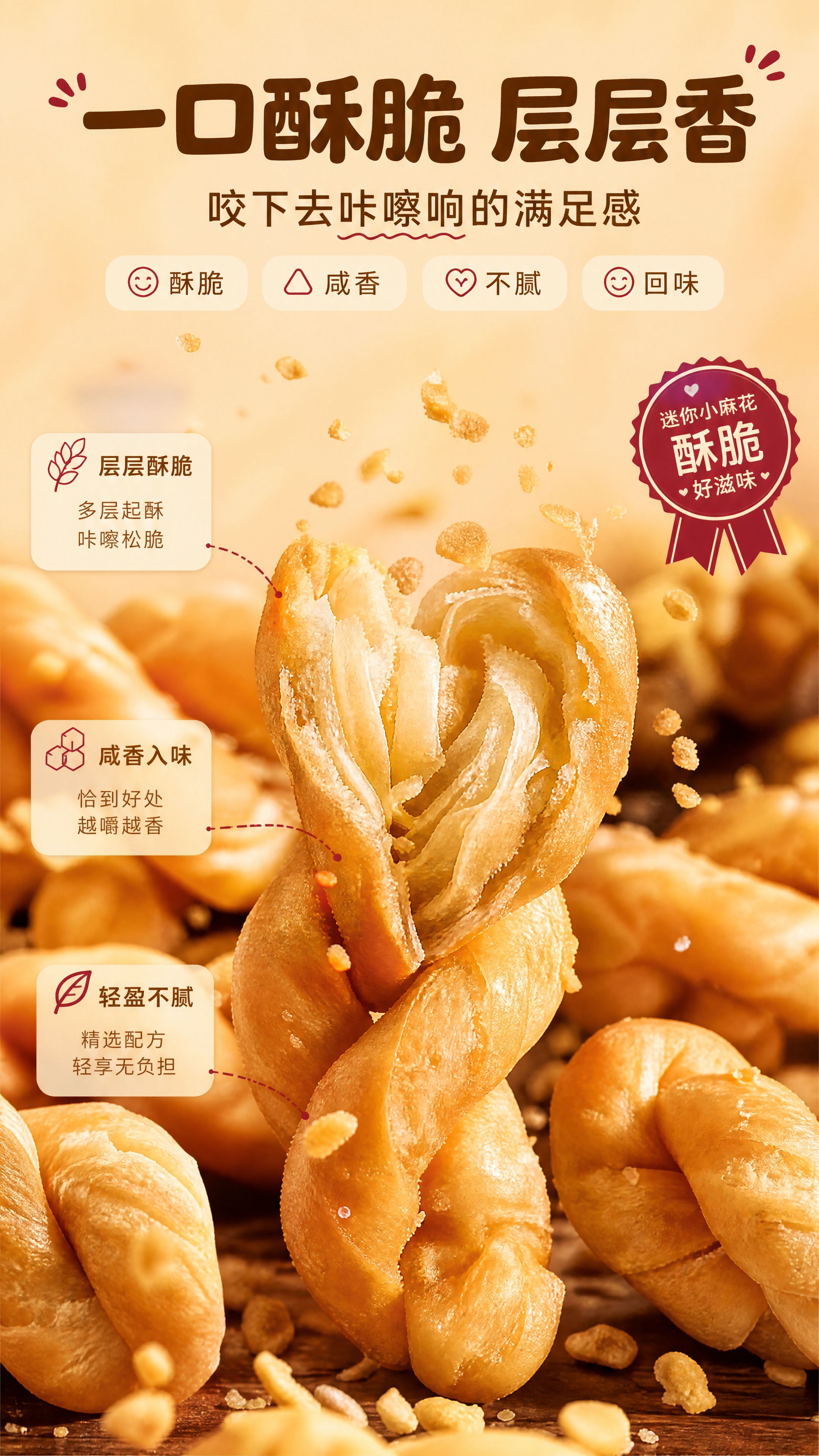 [商品] 使用【图1】小萌七迷你麻花；保留麻花金黄色泽、扭结造… - 图片创意预览