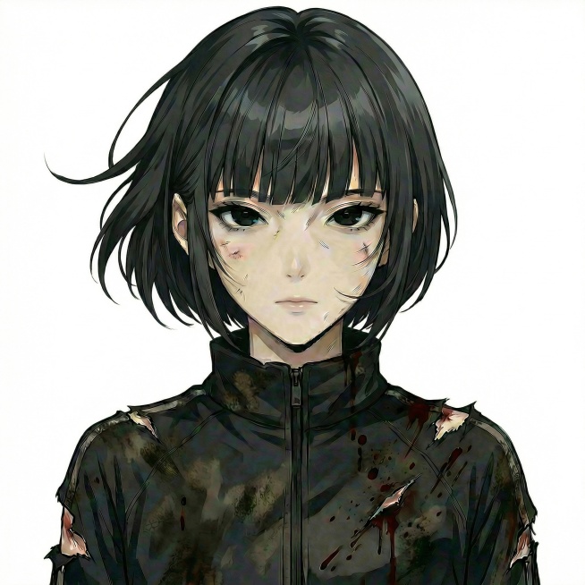 将嘴角调整为平直状态，背景替换为纯白色预览效果