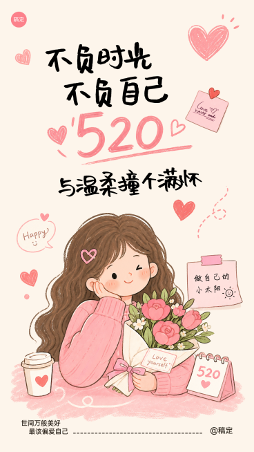 520好好爱自己单身励志语录手机海报预览效果