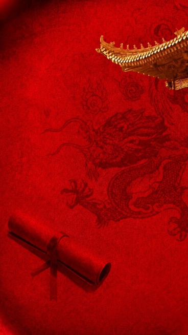 增强图片整体色彩饱和度，让红色变得更加鲜艳，保留原图所有暗纹、元素、构图和9:16比例不变，保留中式红色古风质感预览效果