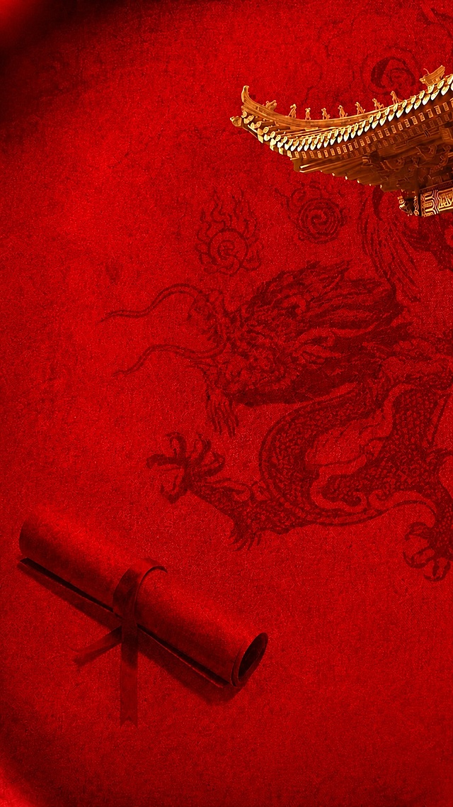 增强图片整体色彩饱和度，让红色变得更加鲜艳，保留原图所有暗纹、元素、构图和9:16比例不变，保留中式红色古风质感