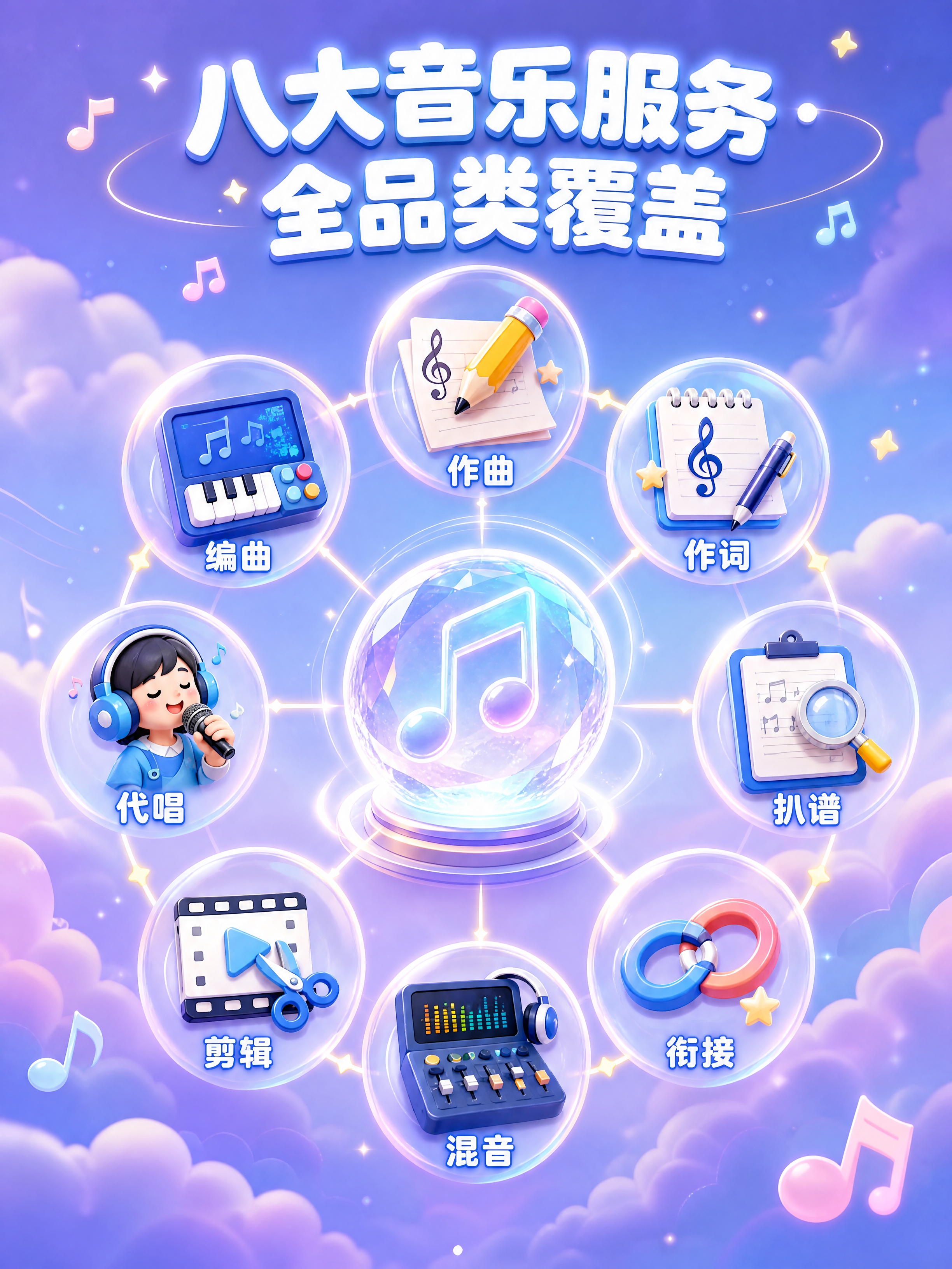 [商品] 使用【图1】音乐服务参考图，提取八大音乐服务名称和图… - 图片创意预览