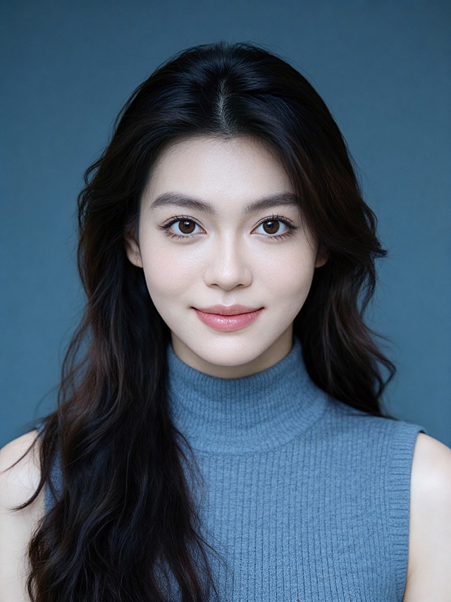 高智领英高管蓝色上衣女士形象照