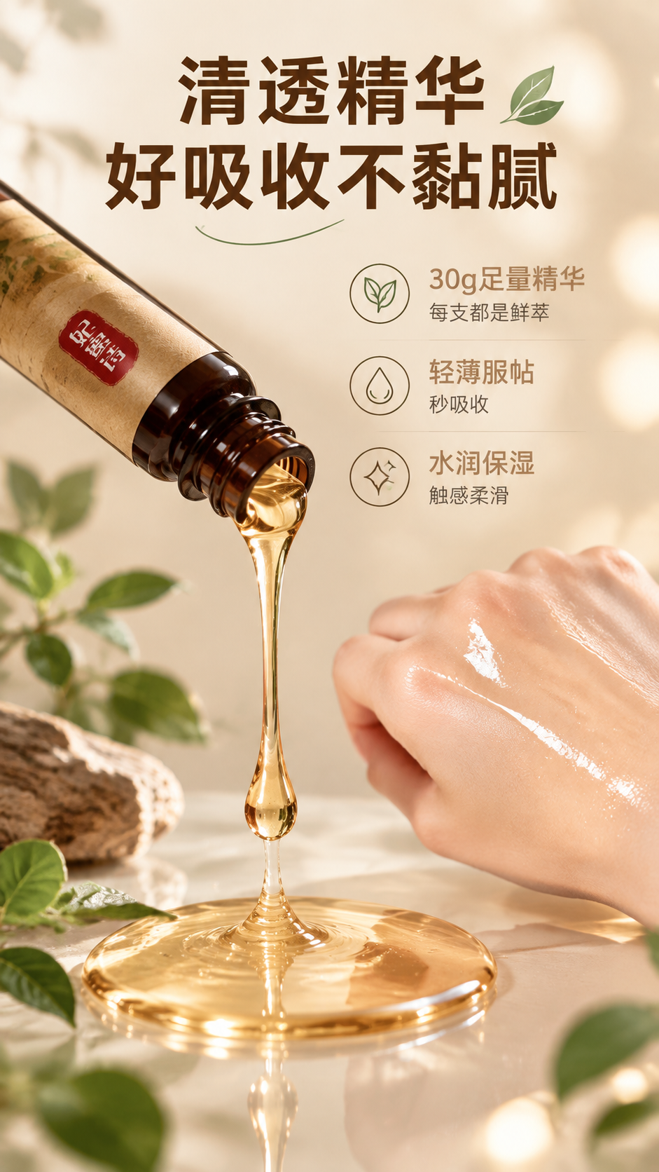 [主图-3] 质地与肤感 面膜精华展示 [统一基调] 抖音9:… - 图片创意预览