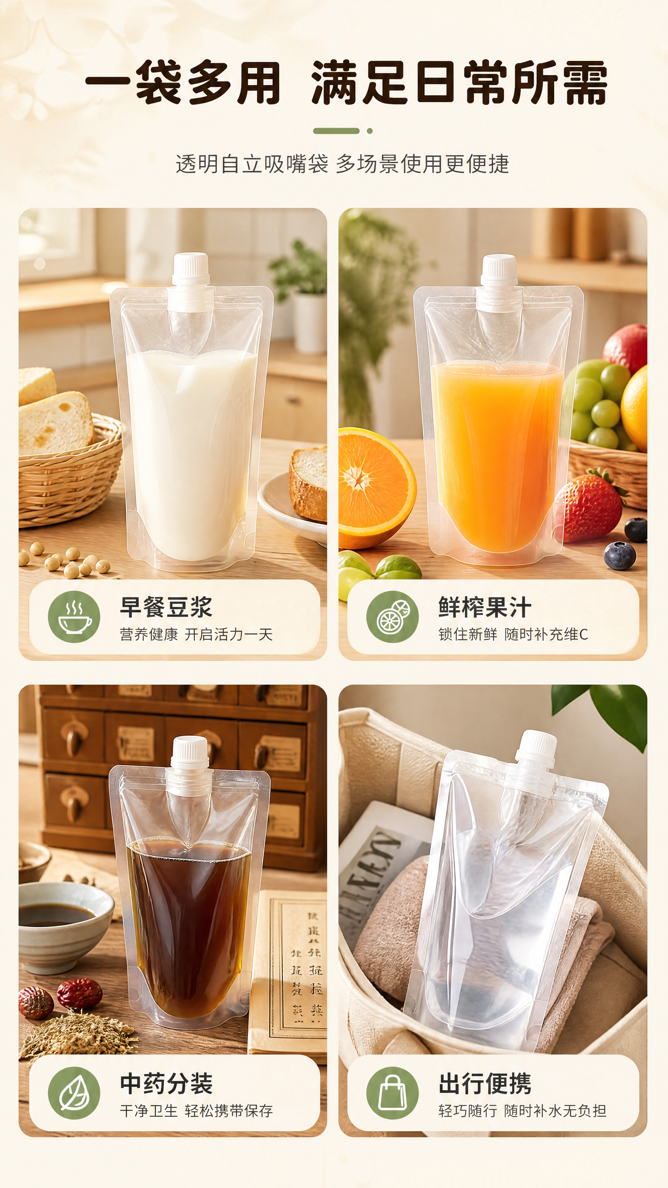 [商品] 使用【图1】透明自立吸嘴袋；保留透明袋身、白色吸嘴盖… - 图片创意预览
