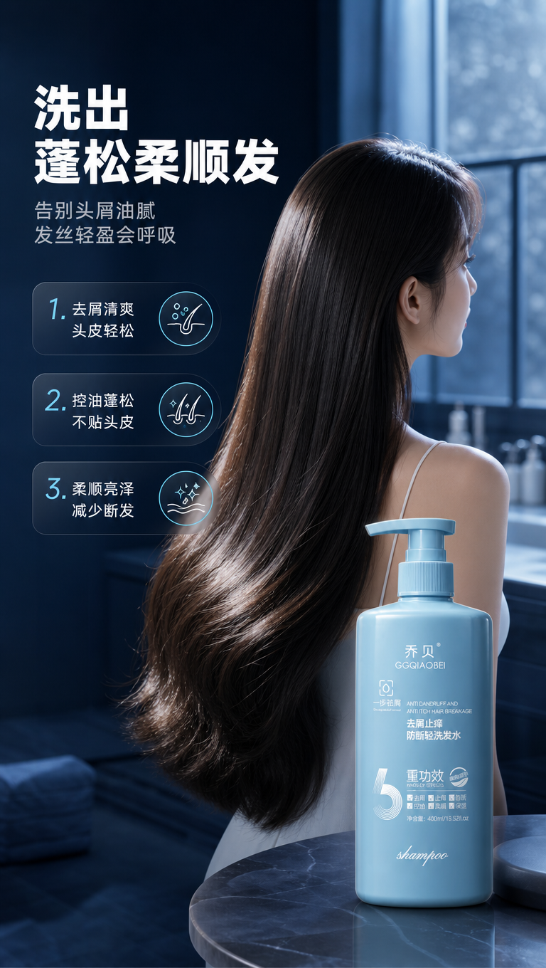 [商品] 使用【图1】乔贝GGQIAOBEI去屑止痒防断发洗发… - 图片创意预览