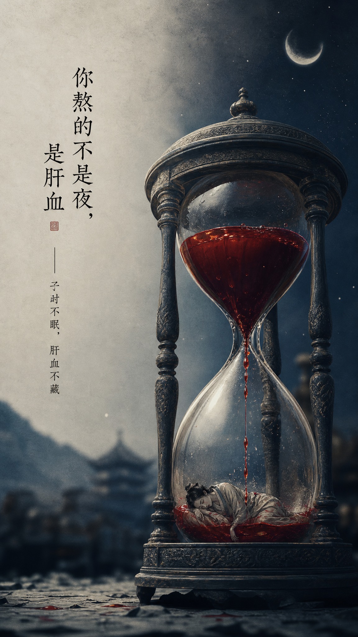 国风新中式工笔画风格，微距摄影效果，强烈光影对比，清新自然冷调… - 图片创意预览