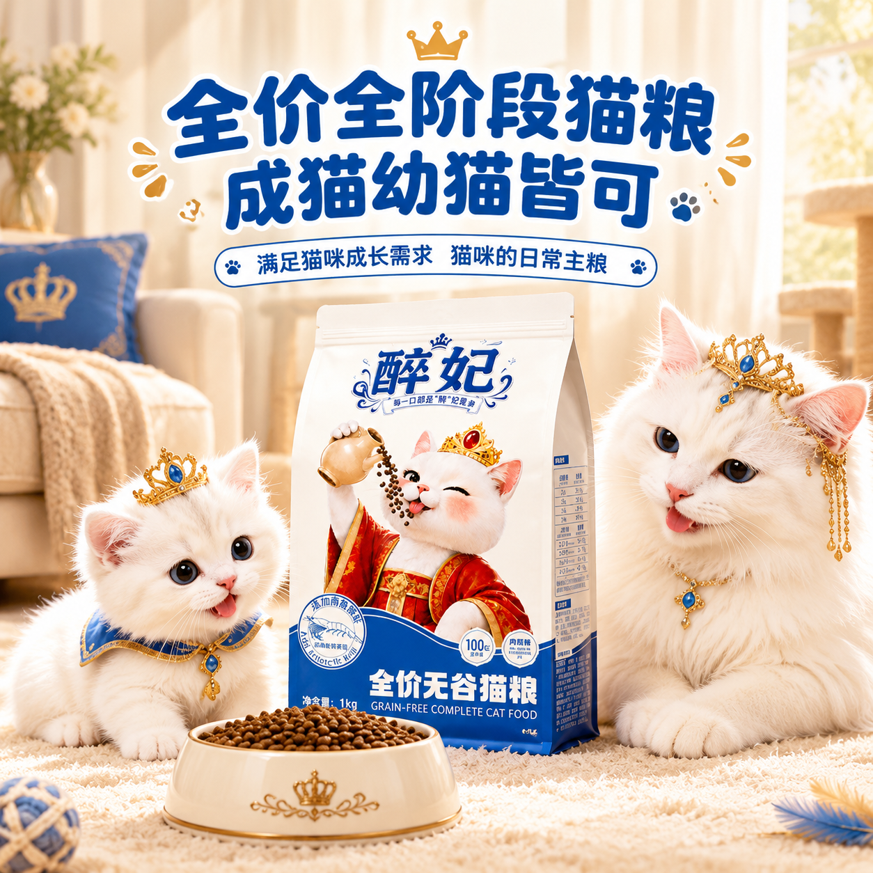[主图-4] 全阶段适用场景图，核心任务是展示成猫幼猫皆可食用… - 图片创意预览