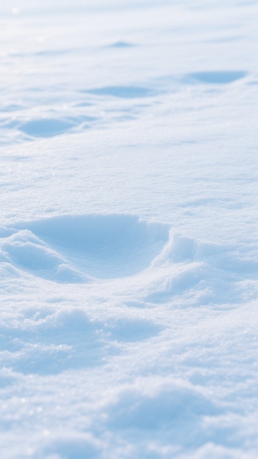 一张纯净的雪地背景图，画面中是细腻的白雪覆盖地面，呈现出柔和的浅蓝色调，雪面上有自然形成的细微纹理和浅浅的凹陷，整体风格干净整洁，光线明亮柔和，营造出宁静、清新的氛围，适合作为背景使用。预览效果