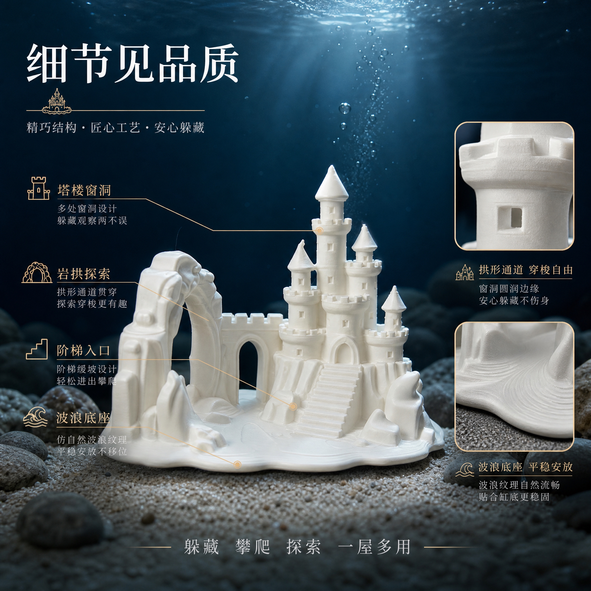 [主图-3] 细节结构图：展示城堡的结构与做工，强调“躲藏与探… - 图片创意预览