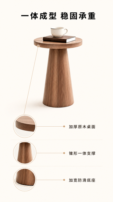 [第4屏] 结构展示-一体式锥形架构解析页。本屏使用【图1】作为产品主体参考，解析产品结构优势。
[氛围/风格] 专业清晰产品解析风，结构示意图搭配实景展示，专业严谨的商业图文质感。
[元素布局] 上预览效果