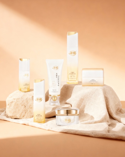 生成一个产品错落展示场景预览效果