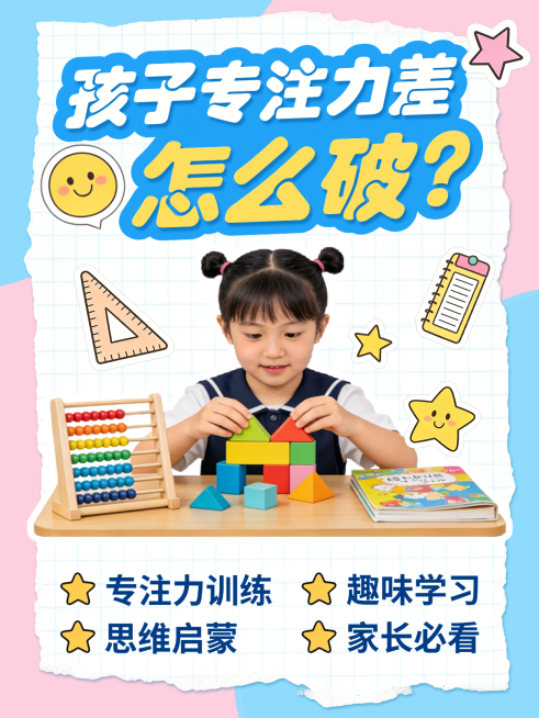 提升孩子专注力方法小红书封面预览效果