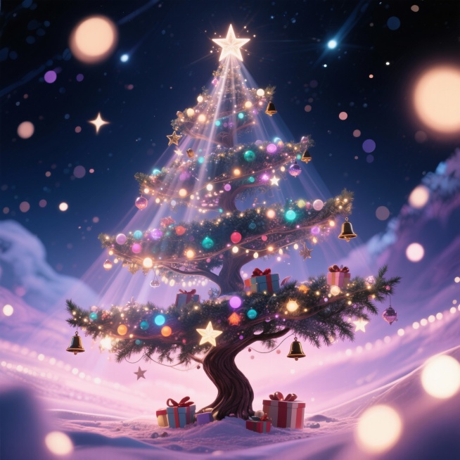 生成反重力多层梦幻圣诞树预览效果