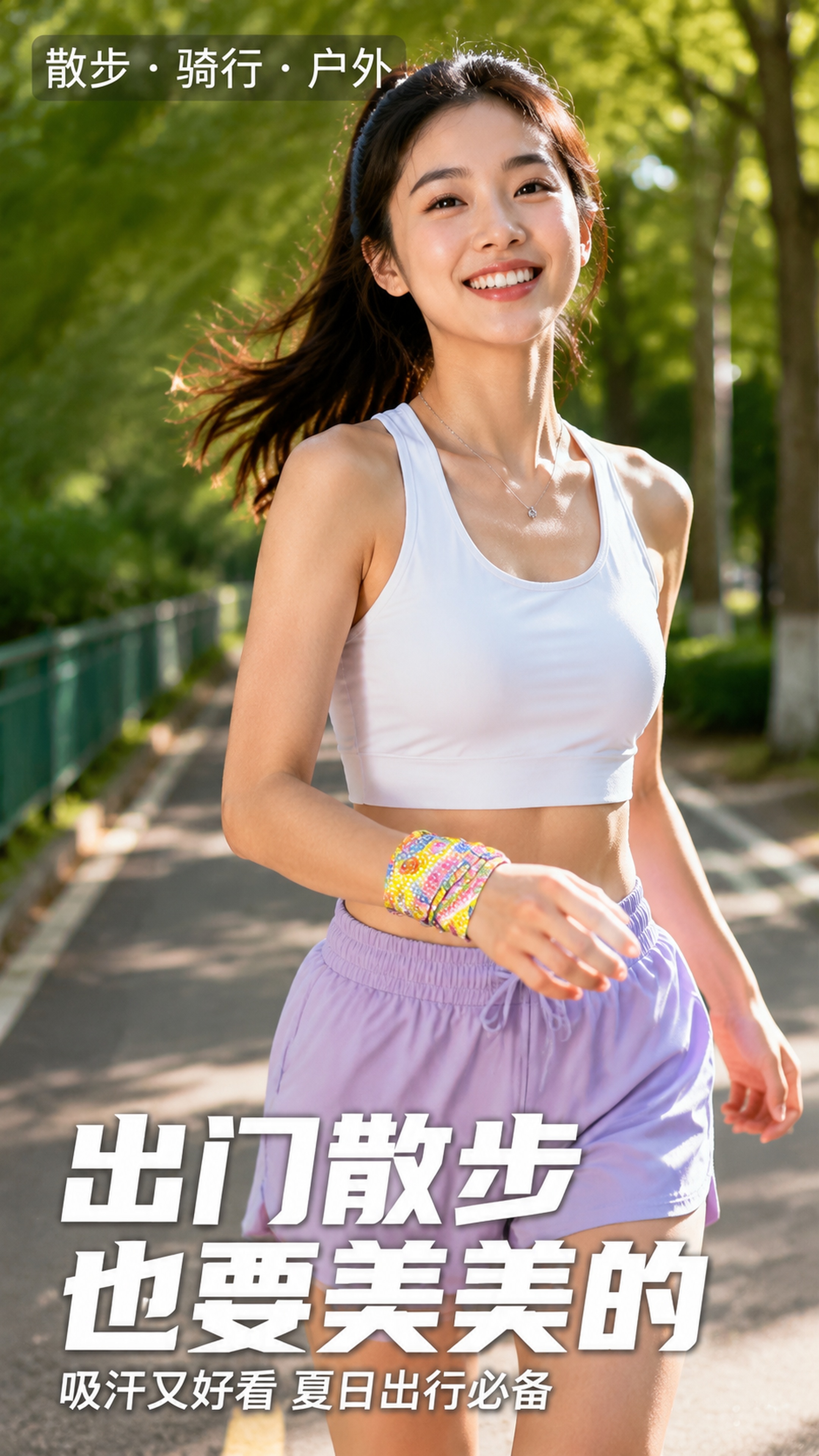 [第7张] 场景穿戴页-散步骑行。本张使用【图4】彩色卡通款腕… - 图片创意预览