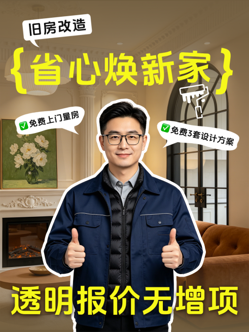 老破小改造家装装修视频小红书封面预览效果