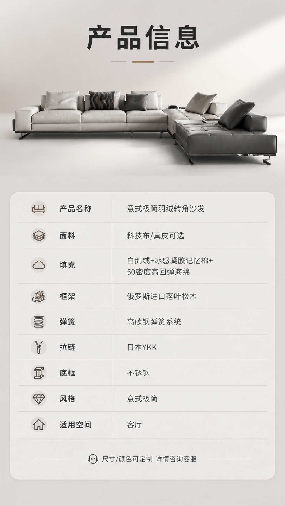 [商品] 使用【图1】沙发做正侧视展示；保留沙发整体外观、颜色… - 图片创意预览