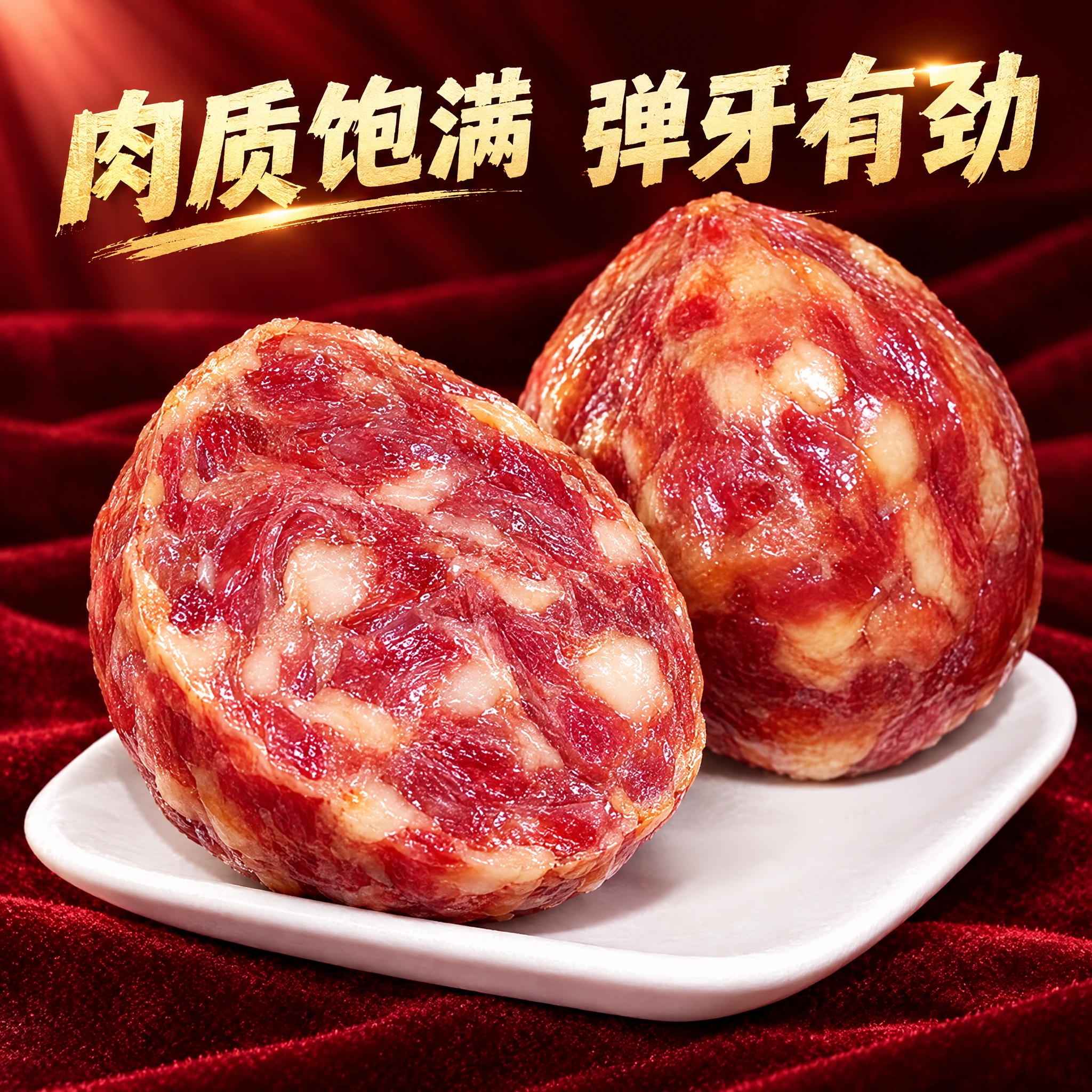 香肚电商详情图，1:1正方形构图，香肚产品占据画面大面积，保持… - 图片创意预览